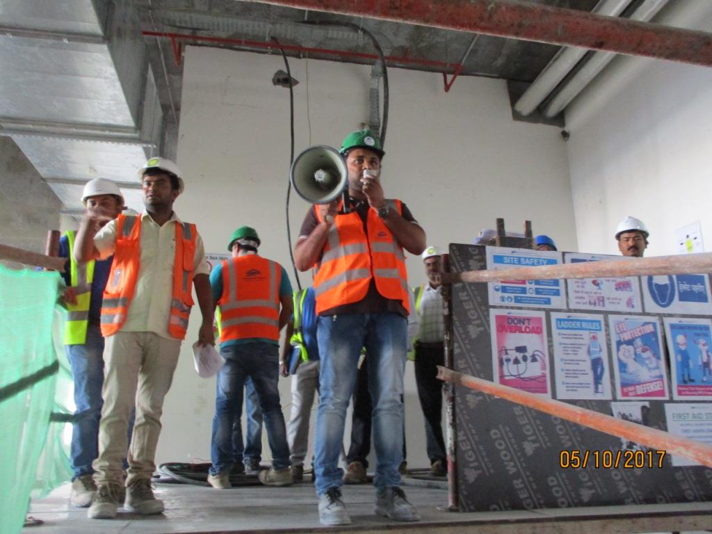Industrial safety training at a work site